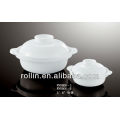 Restaurante White Fine Porcelain Big Soup Tureen Con Cubierta